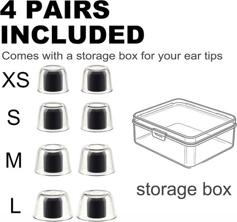 Ultra-Soft Ear Tips for Sony WF-1000XM6/XM5, Clear Silicone, 4 Sizes in Kuwait