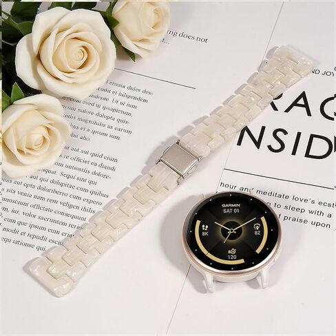 18mm Resin Watch Band Compatible with Garmin Venu 4 41mm/Vivoactive 4S/Vivomove 3S/Venu 3S/Venu 2S, Lightweight Bracelet Strap for Forerunner 265S/255S/255S in Kuwait