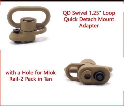 Gotical | 1.25 inch QD Swivel with Rail Attachment Set | Base fits Rail with Clever Hole for Snap Clip Hook | Durable in Saudi Arabia