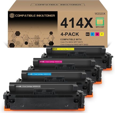 414X Toner Cartridges 4 Pack High Yield Compatible for HP Color Pro M479FDW in Saudi Arabia