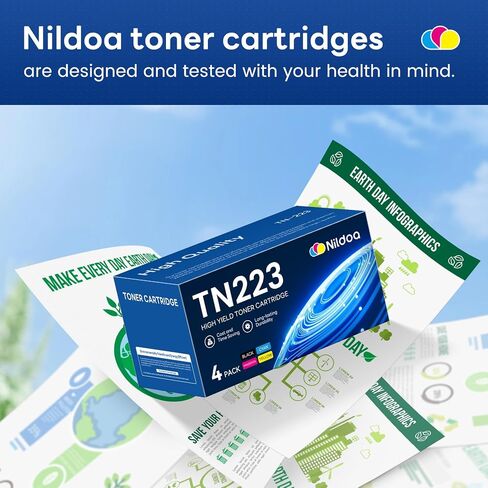 TN-223 TN223BK/C/M/Y Toner Cartridge Replacement for Brother TN223 TN 223 TN2234PK TN-223BK/C/M/Y Ink Cartridge, TN223 Black/Cyan/Magenta/Yellow Toner Cartridges Set in Saudi Arabia
