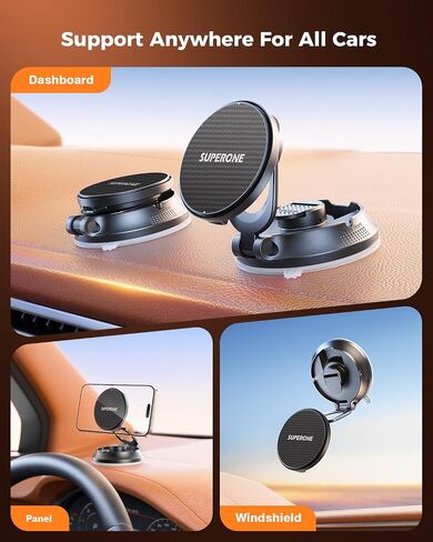 SUPERONE Car Phone Holder for Magsafe, 360° Adjustable Magnetic Car Mount in Kuwait