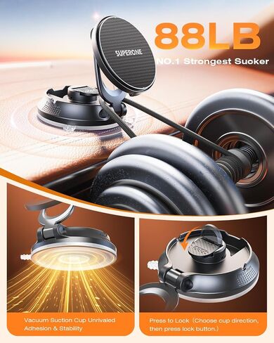 SUPERONE Car Phone Holder for Magsafe, 360° Adjustable Magnetic Car Mount in Kuwait