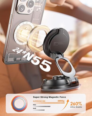 SUPERONE Car Phone Holder for Magsafe, 360° Adjustable Magnetic Car Mount in Kuwait