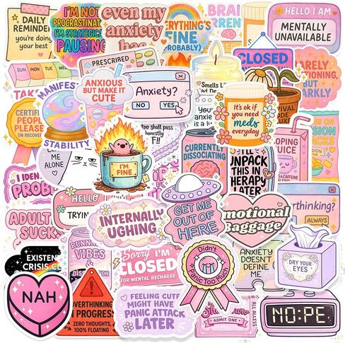 100PCS Meltdown Aesthetic Stickers,Waterproof Vinyl Stickers for Water Bottles Laptop Scrapbook Journal in Kuwait