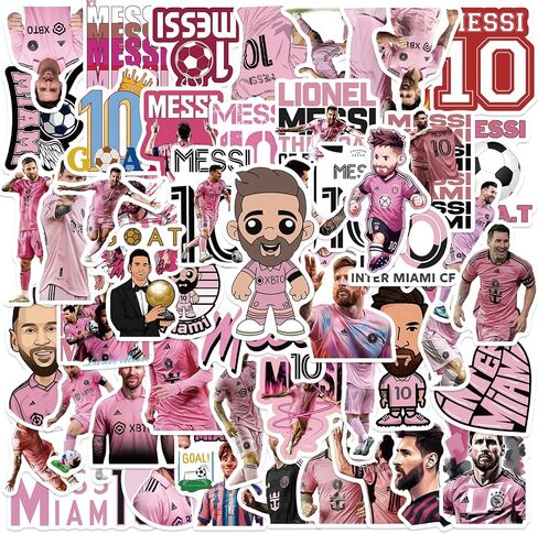 Messi Stickers Soccer Player 110Pcs - Super Star Stickers Football 2026 World Cup Miami Pink Lionel Gift Vinyl Seal Adhesive Decal Label for Fans Window Tumblers Bumper Teens in Saudi Arabia