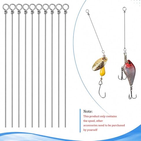 100 Pcs Spinnerbait Wire Stainless Steel Fishing Looped Spinner Shafts in Saudi Arabia