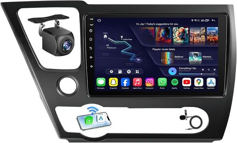 5GWiFi Car Radio for Honda Civic 2013 2014 2015: 9’’ 1280 * 800 Touchscreen Stereo with Wireless Carplay Android Auto Bluetooth GPS FM RDS SWC, Free Backup Camera in Saudi Arabia