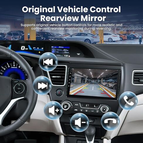 5GWiFi Car Radio for Honda Civic 2013 2014 2015: 9’’ 1280 * 800 Touchscreen Stereo with Wireless Carplay Android Auto Bluetooth GPS FM RDS SWC, Free Backup Camera in Saudi Arabia