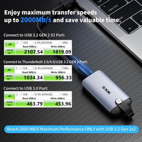 SSK External SSD Hard Drive 500GB up to 2000MB/s External Solid State Drive in Kuwait
