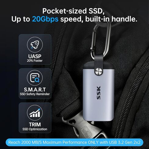SSK External SSD Hard Drive 500GB up to 2000MB/s External Solid State Drive in Kuwait