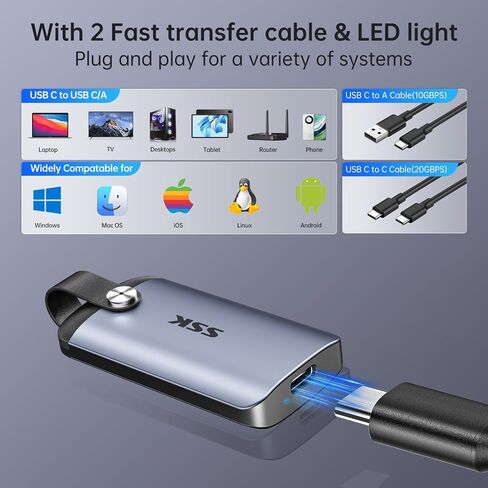 SSK External SSD Hard Drive 500GB up to 2000MB/s External Solid State Drive in Kuwait