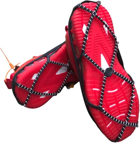 Walk Traction Cleats,Ice Cleats Anti Slip Crampons Rubber Spikes Ice Snow Grippers for Boots and Shoes for Winter Walking on Snow and Ice Climbing Hiking Mountaineering 2PCS for Man and Woman in Saudi Arabia