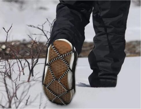 Walk Traction Cleats,Ice Cleats Anti Slip Crampons Rubber Spikes Ice Snow Grippers for Boots and Shoes for Winter Walking on Snow and Ice Climbing Hiking Mountaineering 2PCS for Man and Woman in Saudi Arabia