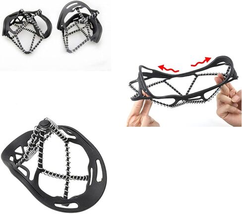Walk Traction Cleats,Ice Cleats Anti Slip Crampons Rubber Spikes Ice Snow Grippers for Boots and Shoes for Winter Walking on Snow and Ice Climbing Hiking Mountaineering 2PCS for Man and Woman in Saudi Arabia