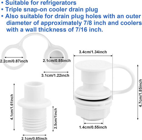 Triple-Snap Drain Plug with 2pcs Drain Cap for Igloo 25-70 Qt in Saudi Arabia