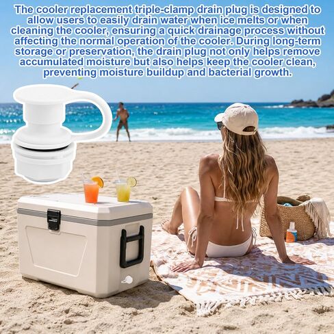 Triple-Snap Drain Plug with 2pcs Drain Cap for Igloo 25-70 Qt in Saudi Arabia