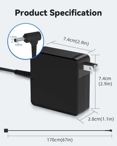 65W Round Tip Charger for Lenovo Ideapad Laptop Charger in Saudi Arabia