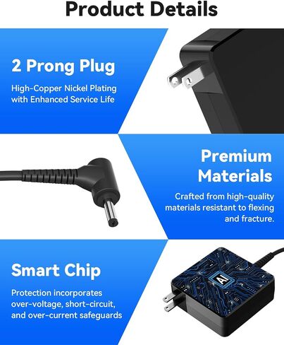 65W Round Tip Charger for Lenovo Ideapad Laptop Charger in Saudi Arabia