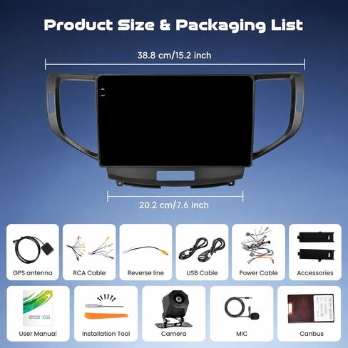 4GB+128GB Car Stereo for Honda Accord 2008-2012/Spirior 2009-2013/Acura TSX 2008-2012, 9-Inch in-Cell Touchscreen 720x1280p Android Car Radio Wireless CarPlay Android Auto FM BT WiFi in Saudi Arabia