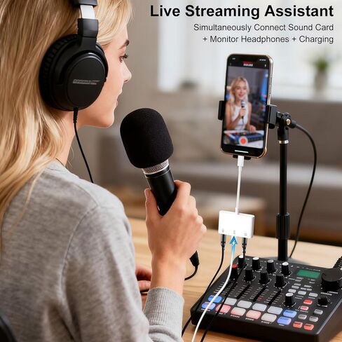 USB C to Microphone & 3.5mm Headphone Adapter with PD 60W Fast Charging in Kuwait