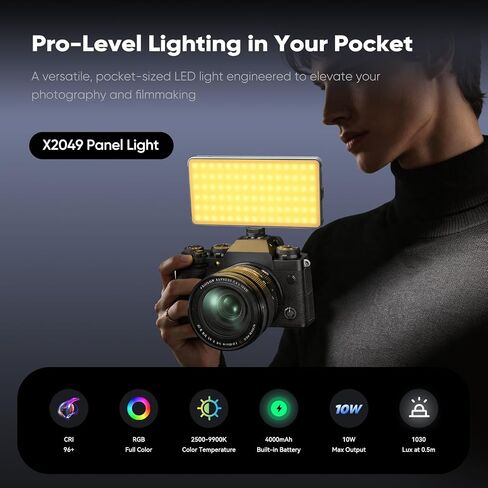 PHOTOOLEX X2049S Panel Light, RGB Photography Light, Portable Camera Light in Kuwait