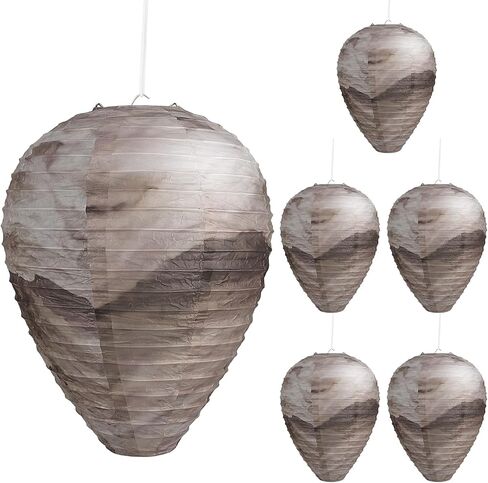 KALKAL [2026 Upgraded] 6 Pcs Wasp Nest Decoy, More Realistic Outdoor Hanging Fake Wasp Nest for Patio Garden Yard Eaves Home in Saudi Arabia