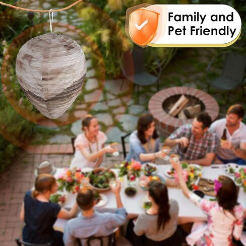 KALKAL [2026 Upgraded] 6 Pcs Wasp Nest Decoy, More Realistic Outdoor Hanging Fake Wasp Nest for Patio Garden Yard Eaves Home in Saudi Arabia