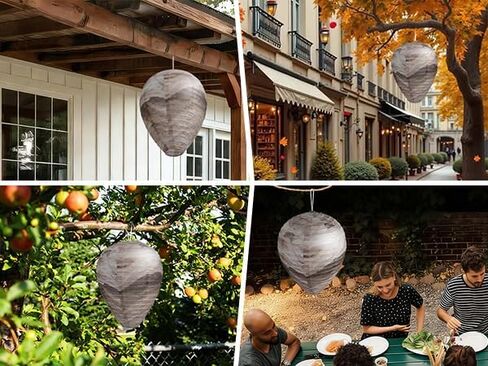 KALKAL [2026 Upgraded] 6 Pcs Wasp Nest Decoy, More Realistic Outdoor Hanging Fake Wasp Nest for Patio Garden Yard Eaves Home in Saudi Arabia