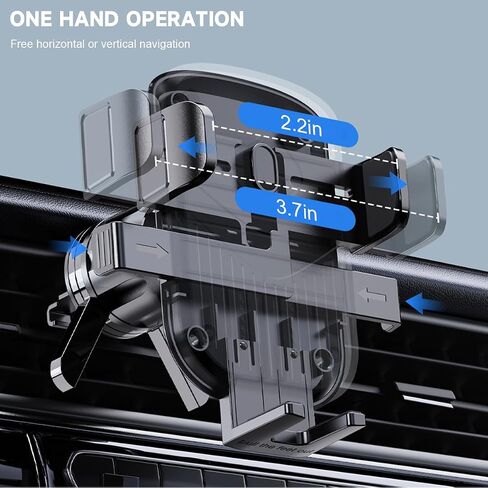 Car Phone Holder, 360 Degree Rotation Air Vent Mobile Phone Stand Cradle with Stable Hook Clamp, Hands-Free Automotive Interior Cellphone Mount, Universal for Most Smartphones in Kuwait