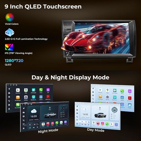 Android 15 Car Stereo for 2007-2013 Tundra XK50 / 2008-2014 Sequoia XK60 LHD, 9 Inch QLED Touchscreen, Qualcomm Chip, Wireless CarPlay & Android Auto, 8GB+128GB, SWC, Bluetooth 5.1 in Kuwait