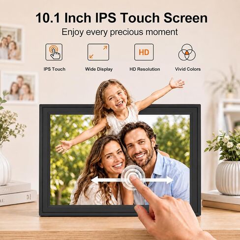 WiFi Digital Picture Frame, 10.1 Inch IPS Touchscreen, Easy to Use in Saudi Arabia