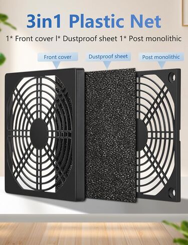 2pcs 120mm Computer Fan Dust Filter, Tool-Free Plastic Cover Mess in Saudi Arabia