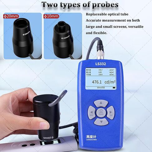 Handheld Digital Luminance Meter with Spectral Curve, 1,000,000 cd/m² Range, 400-700nm Wavelength, Professional Photometer for Display & LED Panel Brightness Testing in Saudi Arabia