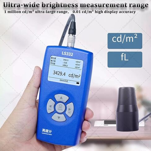 Digital Luminance Meter, Light Meter Brightness Tester with 10/20mm Probes, 1-1000000 cd/m² for HDR Screens Projectors Flicker CRI Spectrum Analysis in Saudi Arabia