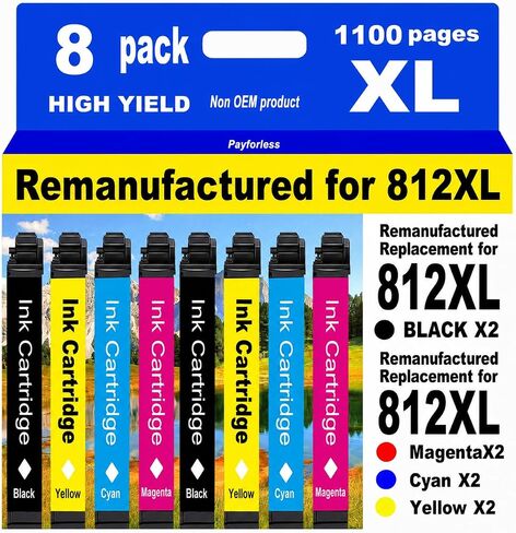 Remanufactured Replacement for Epson 812XL Ink cartridges Combo Pack in Saudi Arabia