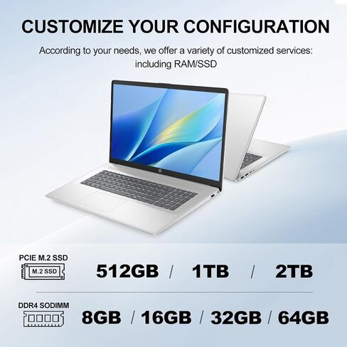 HP 17.3" FHD Premium Copilot AI Laptop, Ryzen 7 7730U, Long Battery Life PC in Kuwait
