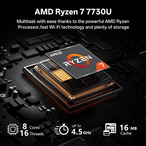 HP 17.3" FHD Premium Copilot AI Laptop, Ryzen 7 7730U, Long Battery Life PC in Kuwait