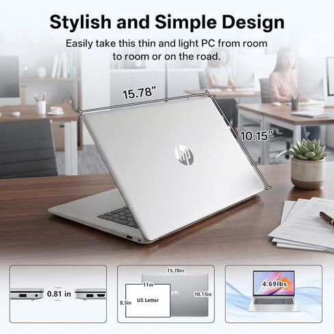 HP 17.3" FHD Premium Copilot AI Laptop, Ryzen 7 7730U, Long Battery Life PC in Kuwait