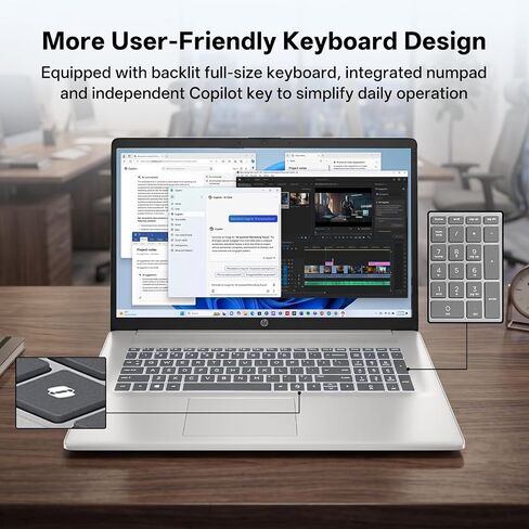 HP 17.3" FHD Premium Copilot AI Laptop, Ryzen 7 7730U, Long Battery Life PC in Kuwait