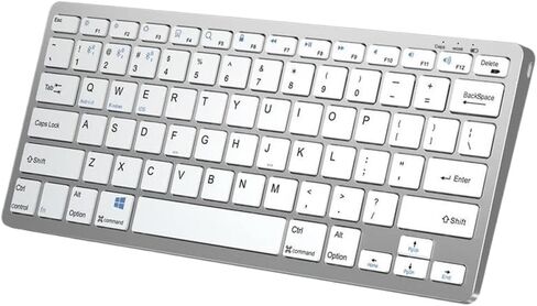 Rechargeable Wireless Keyboard with Hebrew and Korean Layouts for Phone, Tablet, and TV(Silver) in Saudi Arabia