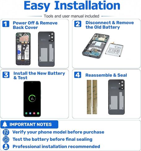 for A14 5G Battery EB-BA146ABY Replacement Kits for Samsung Galaxy A14 5G SM-A146U/U1/W Series with Repair Tools Kit and User Manual in Saudi Arabia