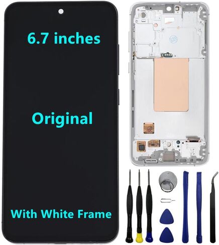 6.7" Original AMOLED 120 HZ for Samsung Galaxy S24 FE Screen Replacemen OEM S24FE 5G SM-S721U SM-S721U1 SM-S721B Display Touch Screen Digitizer Assembly (with Black Frame+Tools) in Saudi Arabia