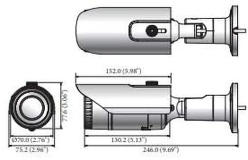 Hanwha Techwin HCO-7010R 4MP IR WDR PoE Outdoor Network Bullet Camera with 2.8mm Fixed Lens, RJ45 Connection in Saudi Arabia
