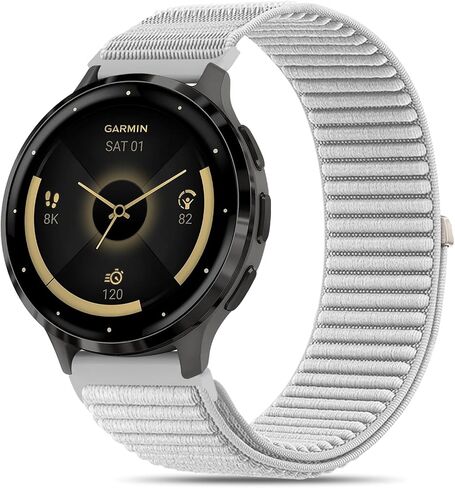 22mm Hook and Loop Nylon Compatible with Garmin Venu 2 /Venu 3/Vivoactive 4/Venu 4 45mm Watch Band, Quick Release Sport Strap for Forerunner 570-47mm/265/255/255 Music Women Men in Saudi Arabia