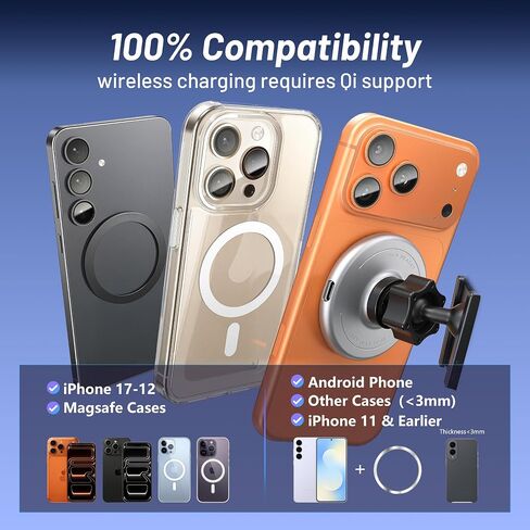 Car Cell Phone Holder for Subaru Forester (2014-2018), Magnetic Phone Holder, Magsafe Car Mount Charger, Dashboard Phone Holder, Cell Phone Automobile Cradles, 15W Wireless, 360° & Hands Free in Saudi Arabia