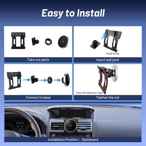 Car Cell Phone Holder for Subaru Forester (2014-2018), Magnetic Phone Holder, Magsafe Car Mount Charger, Dashboard Phone Holder, Cell Phone Automobile Cradles, 15W Wireless, 360° & Hands Free in Saudi Arabia