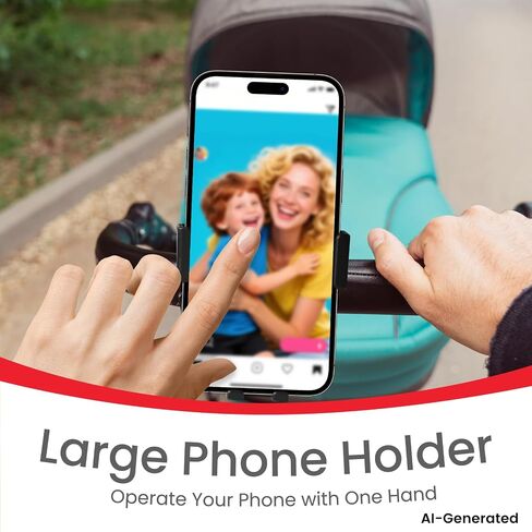 Baby Stroller Phone Holder, Universal Handlebar Phone Mount Black in Saudi Arabia