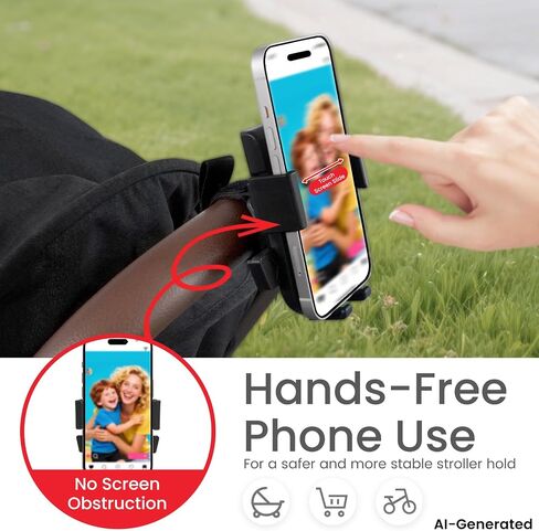 Baby Stroller Phone Holder, Universal Handlebar Phone Mount Black in Saudi Arabia