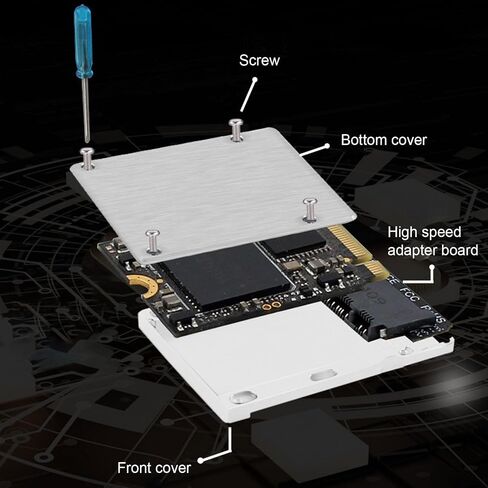 محول Pongnas M.2 NVMe 2230 إلى النوع B - PCIe 4.0 X2 من الألومنيوم بسرعة 32 جيجابت في الثانية in Kuwait